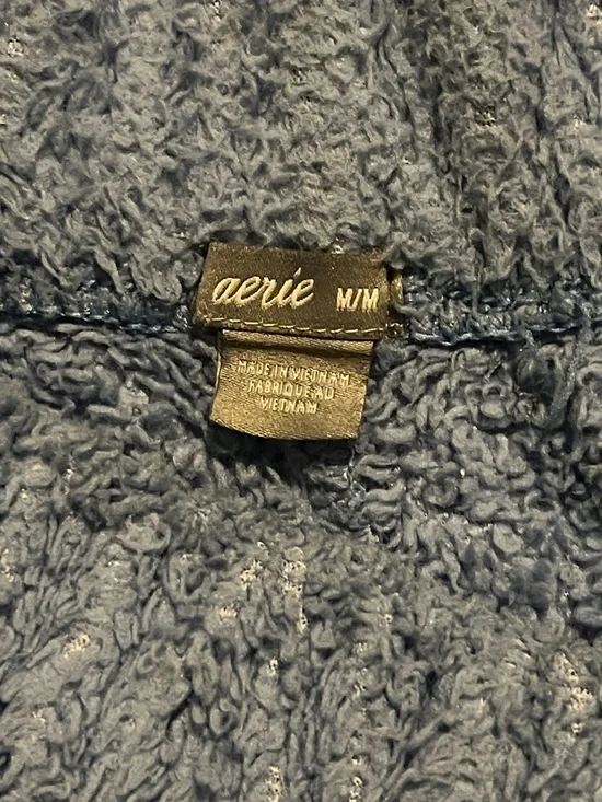 Cozy Aerie Plush Women's Lounge Shorts with side pockets Heather Blue - Picture 2 of 4